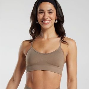 NEW Gymshark Sweat Seamless Sports Bra - Color: Fossil Brown - Size: Small